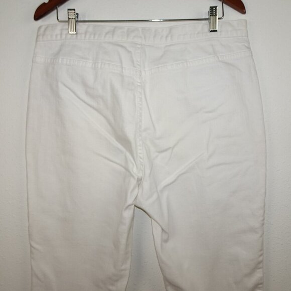 Ralph Lauren Ankle Zipper Jeans Women's Size 14 White Stretch Denim NEW - Picture 6 of 11